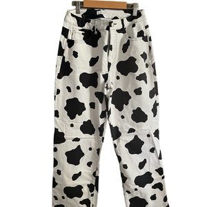 Forever 21 cow print denim pants